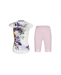 RIVANELLE Cycling short sleeve jersey and shorts - MISS FLOWERY - pink/white/multicolour